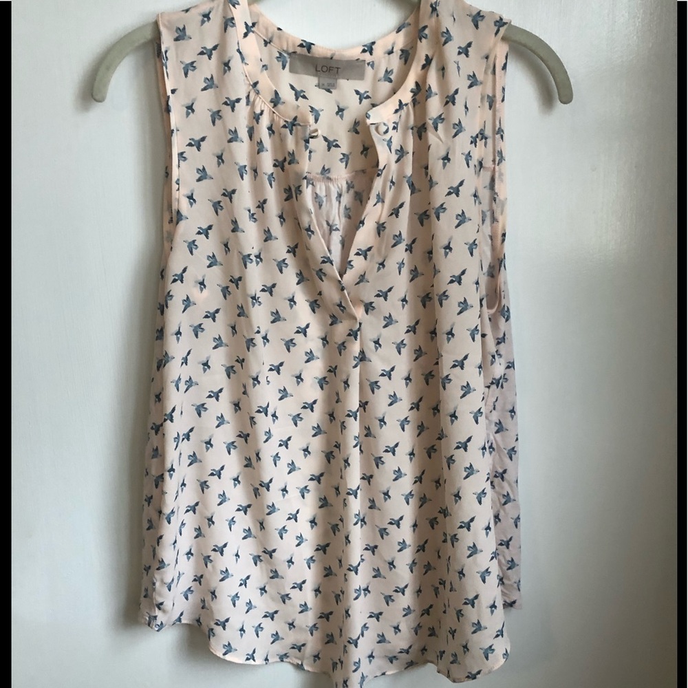 Loft bluebird blouse sleeveless top, medium